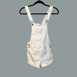 Women’s/Juniors YMI Jeans White Denim Bib Overalls/Shortalls Size 3